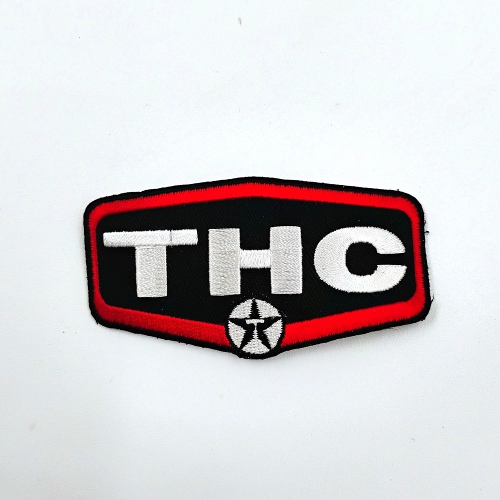 THC Clothing Iron On Patch Parody Vintage 1990's Skateboarding Streetwear Retro